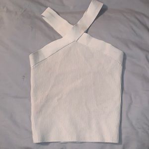 Cream Aritzia Cross Cross Sculpt Knit Tank